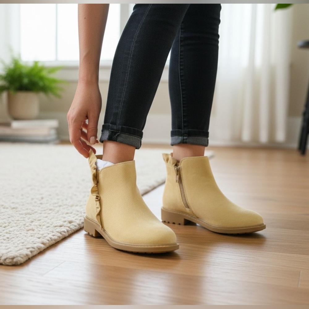 Girls Beige-Cream Ankle Boots. New in box.NWOT. Size 13. 21cm. Fast 🚚📦.